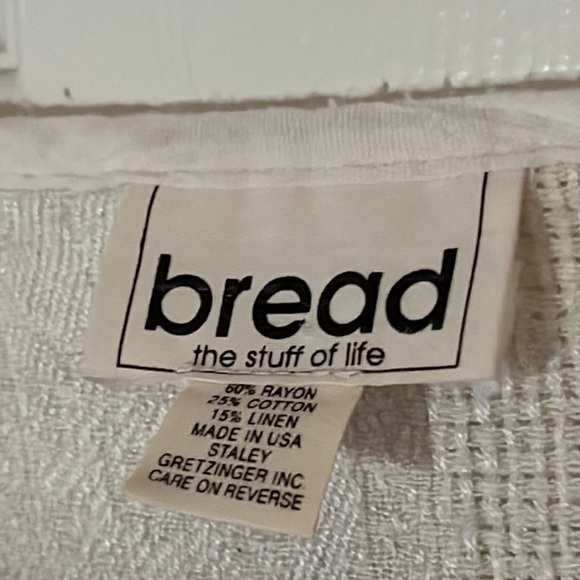 VTG Bread Staley Gretzinger Hand-painted Boxy Linen Blend Short Sleeve, Sz L - Picture 7 of 10